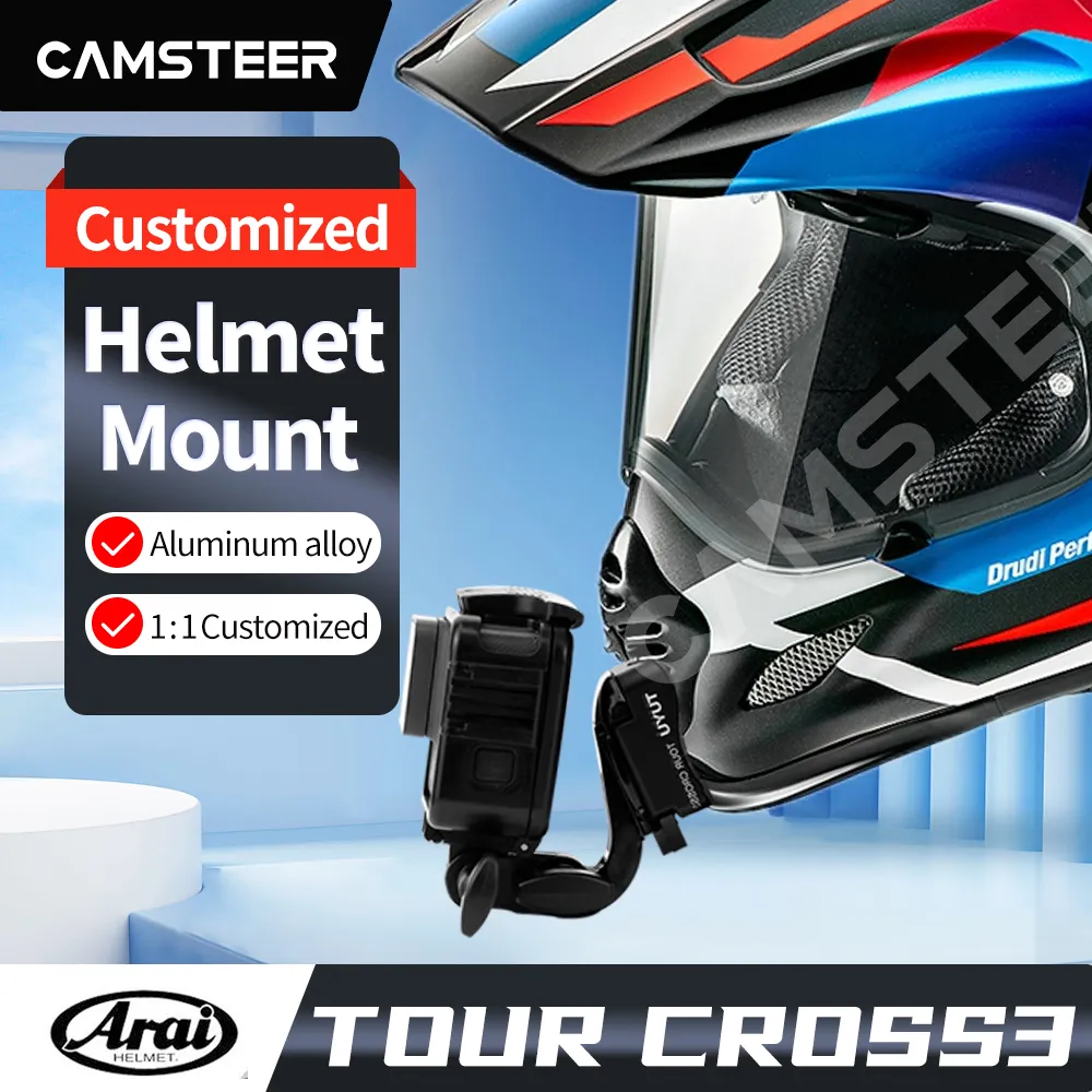 Aluminum Customized Helmet Chin Mount for GoPro Hero11, Insta360 