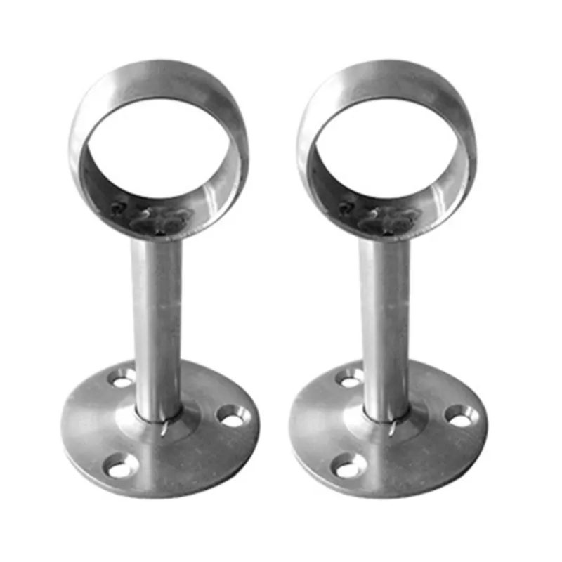 2Pcs Ceiling Mount Flange Rod Holder Wardrobe Pipe Hanging Rail Rod End Supports Socket for Curtain Pipe, Closet Rods