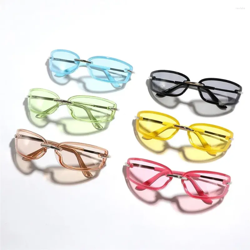 Lunettes de soleil Colorful Y2K UV400 Protection des années 2000 Emballage Punk Around Streetwear