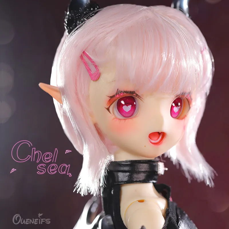 Nouveau design Chelsea BJD 1/4 39.3 cm Anime Girl Bat Wing Design Imp Cosplay Résine Art Cadeaux Joint Doll