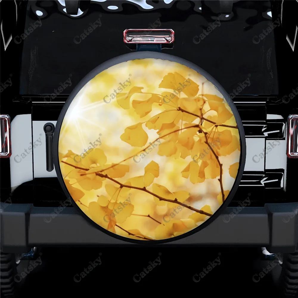 Nature - Branch Print Spare Tire Cover Waterproof Tire Wheel Protector för bilbil SUV Camper Trailer RV 14 "-17"