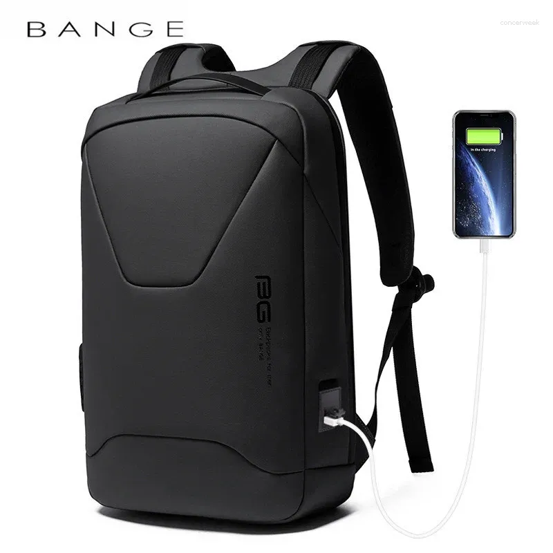 Backpack Bange Men Anti-roubo laptop à prova d'água 15,6 "Trabalho diário Mochila de bolsa de negócios com USB e porta tipo C