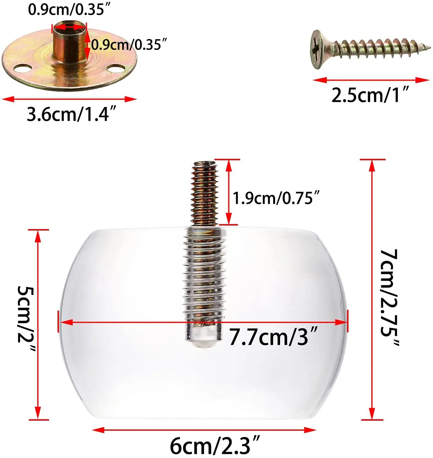 4pcs Acrylic Furniture Legs Replacement Sofa Feet Cabinet Leg Furniture Hardware Crystal Cabinet Legs Round Cake Legs