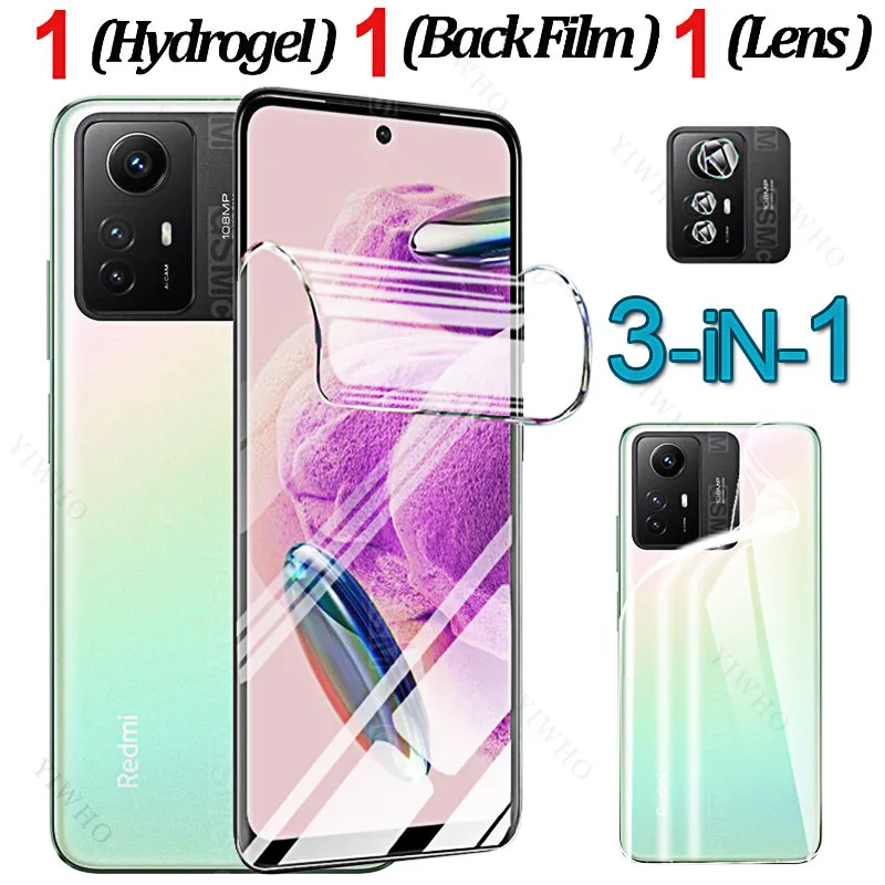 HD -Hydrogelfilm für Xiaomi Redmi Note 12S Screen Protector Kamera Objektiv für Redmi Note 12 s 6,43 "Zoll Rückenwassergel Schutz