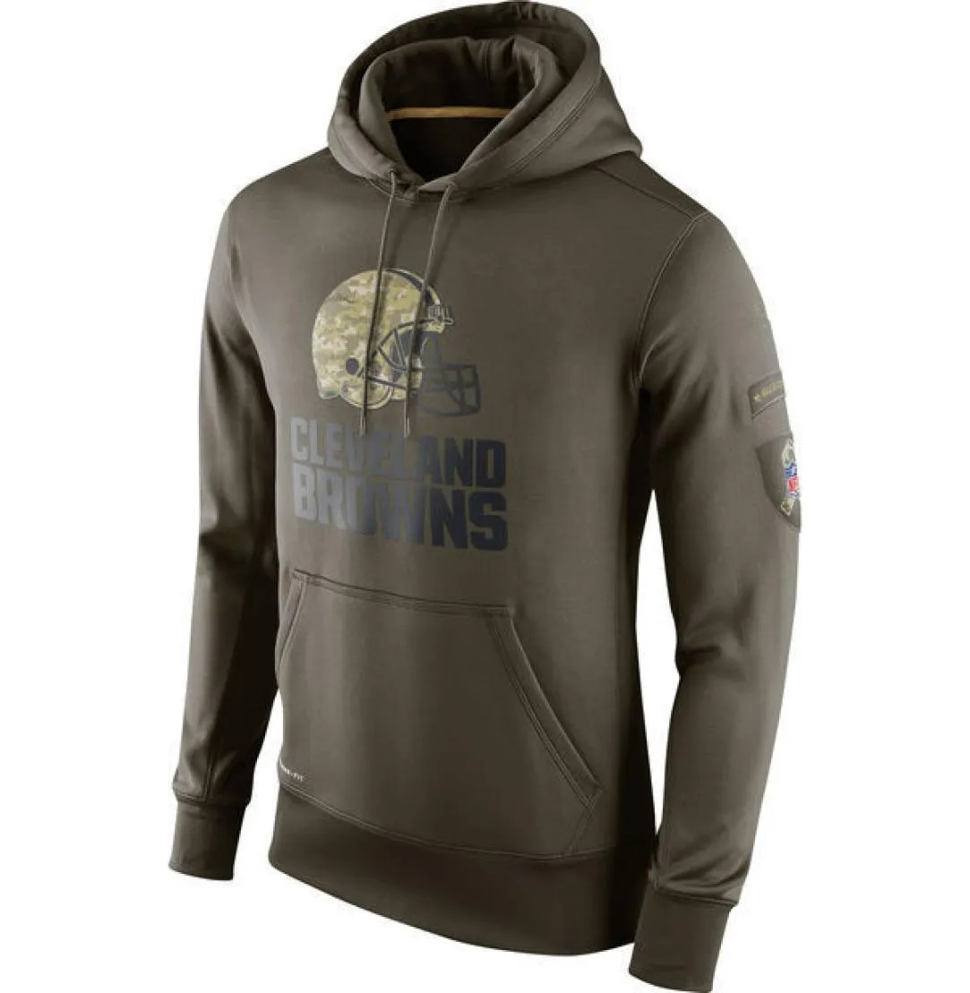 Sweatshirt Browns Olive Salute to Service Ko Performance American Football Hoodie8757138