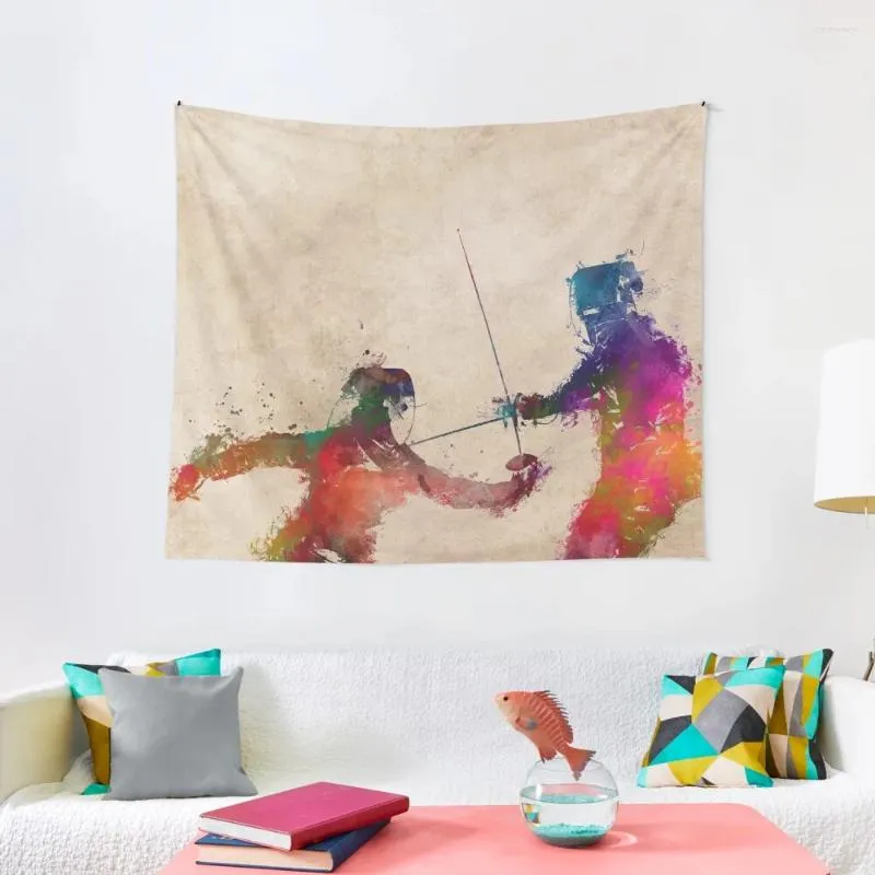 Tapisseries clôtures sport art #fencing tapestry décoration mures de chambre décor de la chambre à coucher