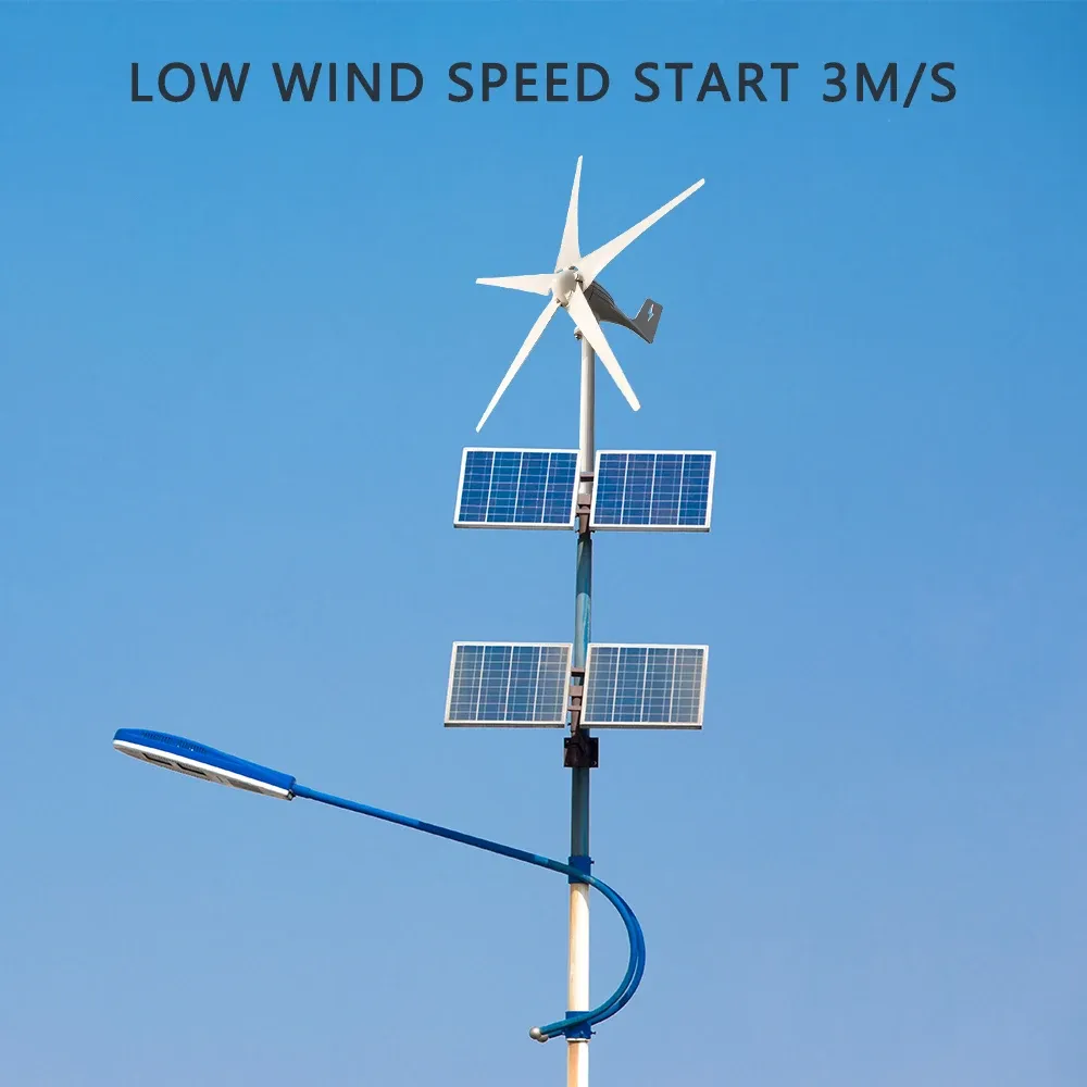 3 kW windmolens turbinegeneratorvermogen 3000W 48V 24V 12V 6 Blades met off -grid -systeem MPPT Hybride ladingscontroller voor thuis