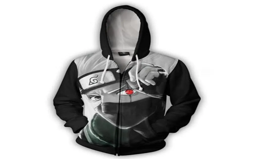 Sweat animé anime 3d 2018 Kakashi Hatake dessin animé Sweethirt Men Femmes à manches longues minces d'extérieur extérieur Pillures décontractées veste 2648345