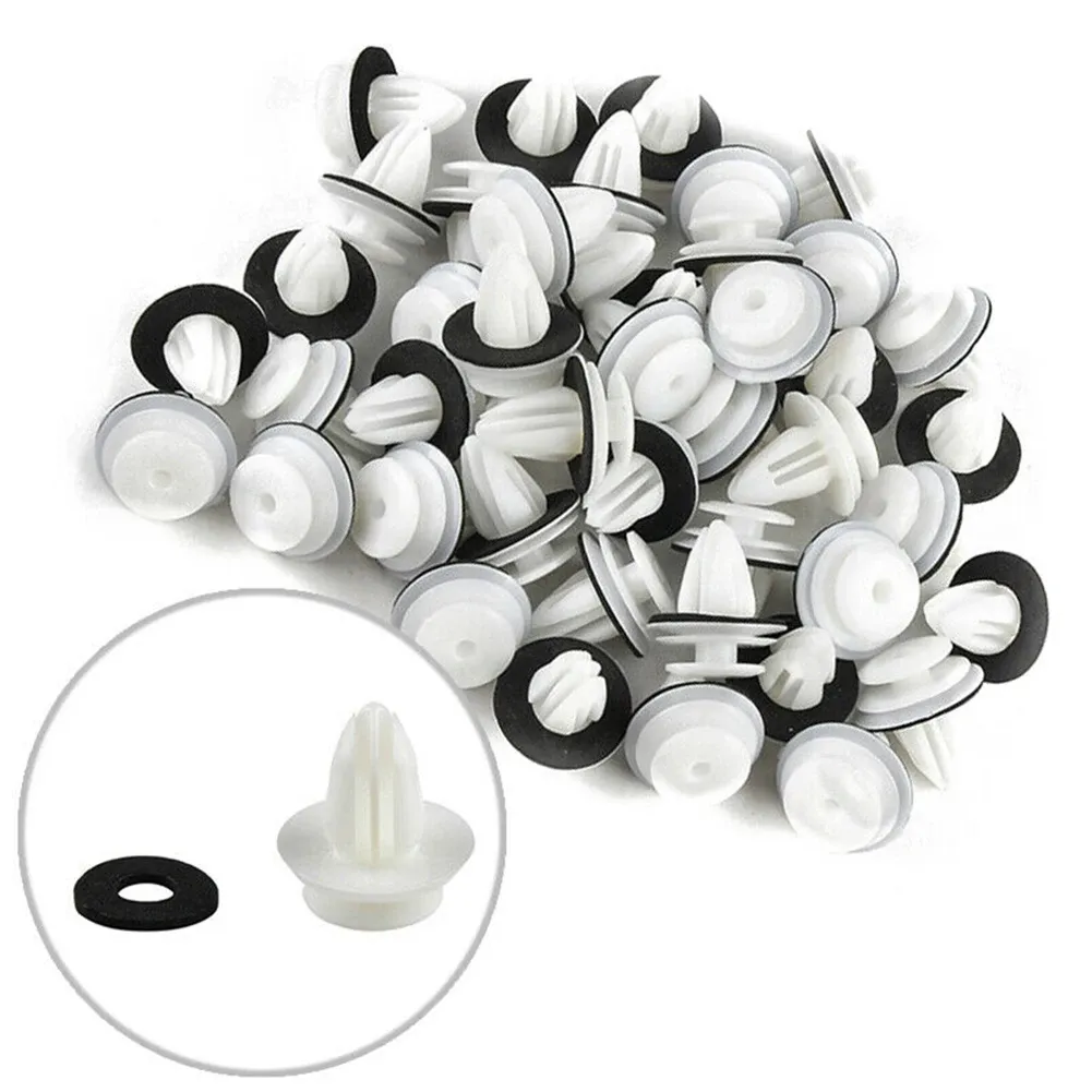 50Pcs Door Panel Clip with Seal Ring Fastener Rivet Bumper Clip Retainer for BMW E34 E36 E38 E39 E46 M3 M5 Z3 X5 Car Accessories