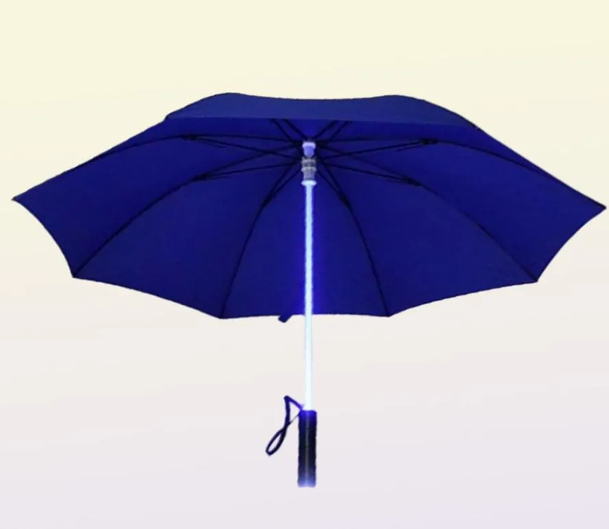 Umbrellas LED Light Saber Up Umbrella Laser Sword Golf Changing On The ShaftBuilt In Torch Flash 20212642161