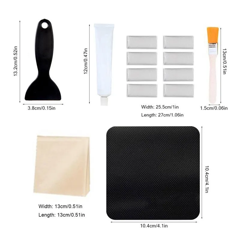 19pcs Trampoline Patch Repair Kit 4 Inch Square Glue On Patches Repair Trampoline Mat Tear Or Hole Complete Set Including Patch