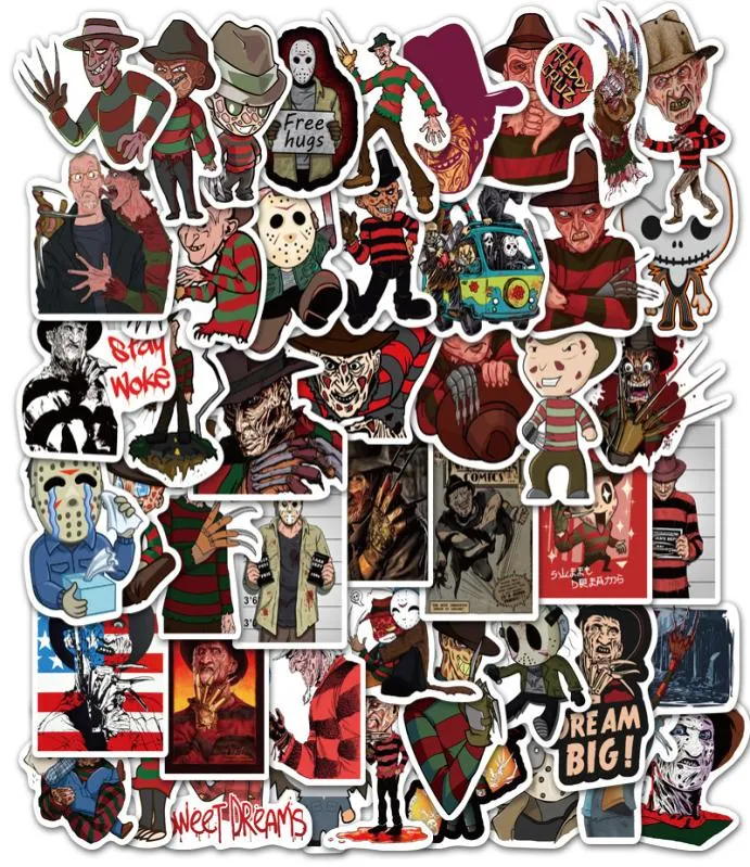 50pcs Freddy Krueger Film Mixed Stickers For macbook Suitcase Bike table Guitar JDM stickers Phone Decal Pvc Stickers5671276