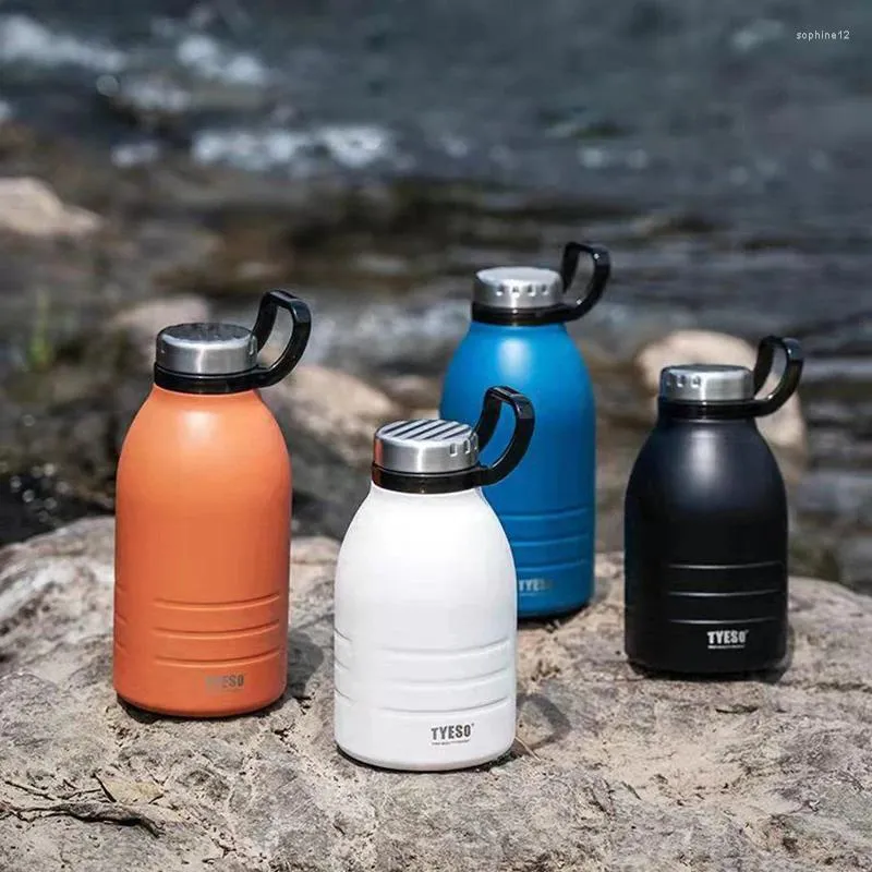 Tassen Außenhandel Edelstahl Isolierung Tasse Kaffee Großkapazität Outdoor Sportkessel Männer und Frauen Bauch Stroh B