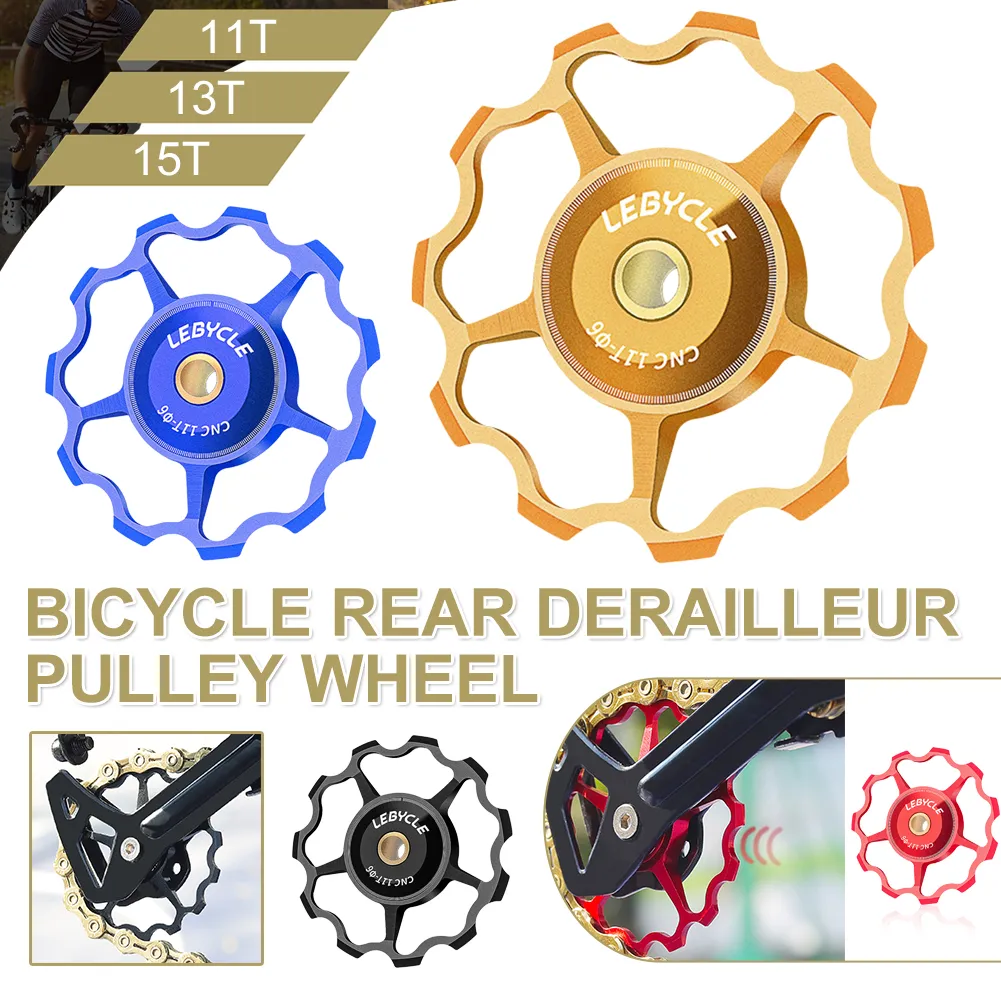 9T/11T/13T/15T Mountain Bicycle Bak Derailleur remskivor Jockey Steel Bearing Bike Aluminium Alloy Guide Roller MTB Road Bike Parts