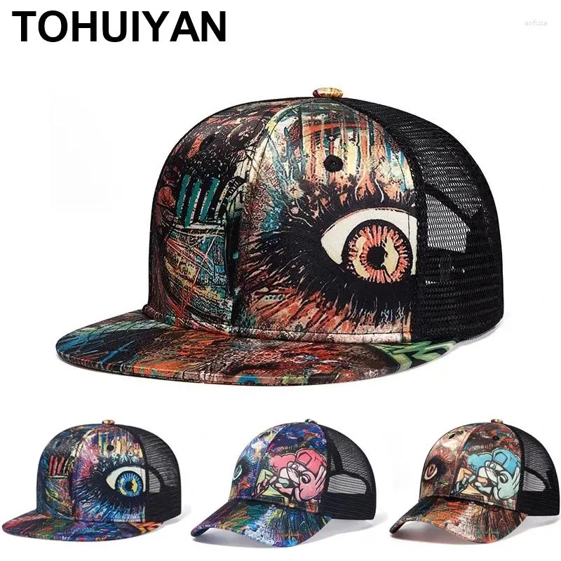 Ball Caps Tohuiyan Graffiti Printing Trucker for Men Mash Dad Hat Outdoor UV UV Proteggi Sport Sports Women Streetwear Baseball