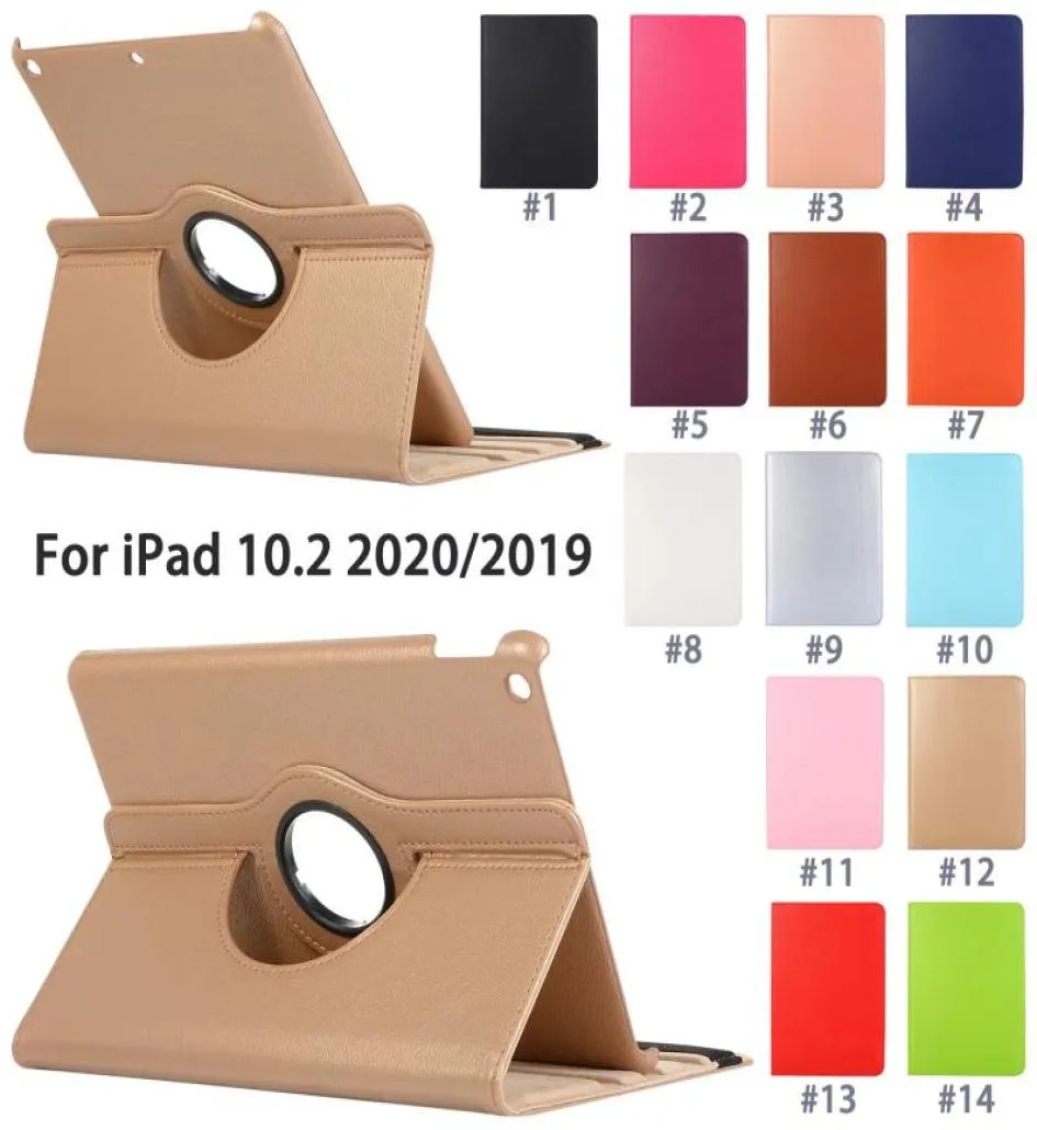 360 ° Rotationstablettfodral för iPad 102 8: e Gen Mini 65 Air 4321 Pro 1110597 tum Litchi Grain Pu Leather Flip Stand CO799700