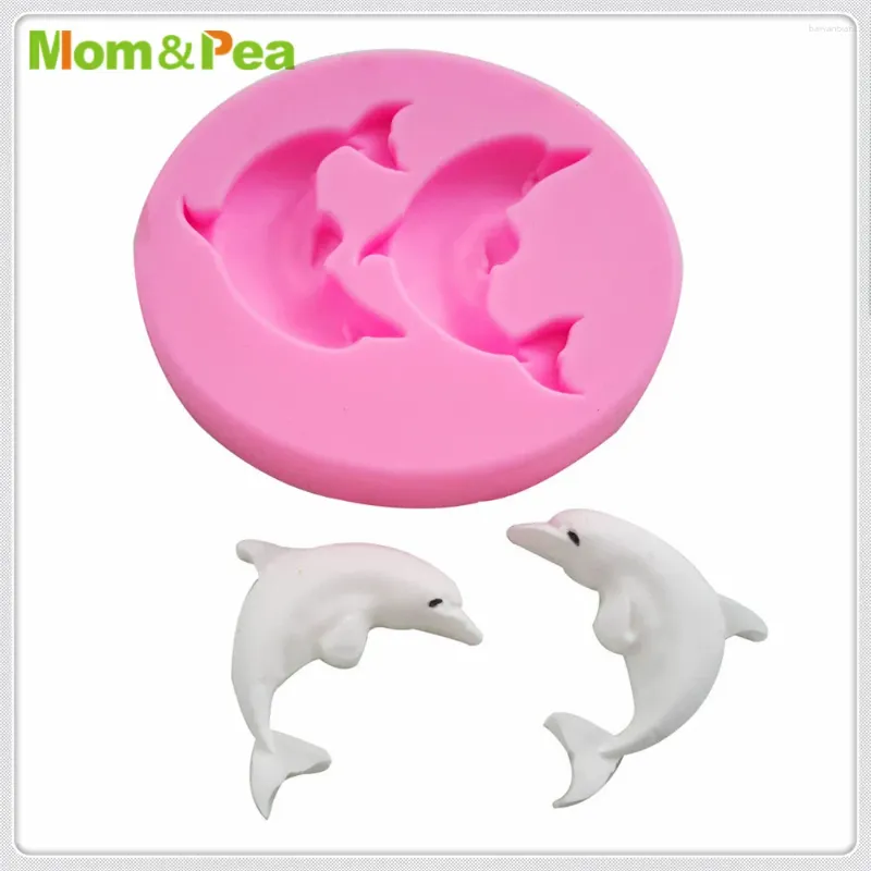 Formy do pieczenia MOMPEA MPA1924 2-Dolphin silikonowa forma dekoracja ciasta Fondant Fondant 3D żywność