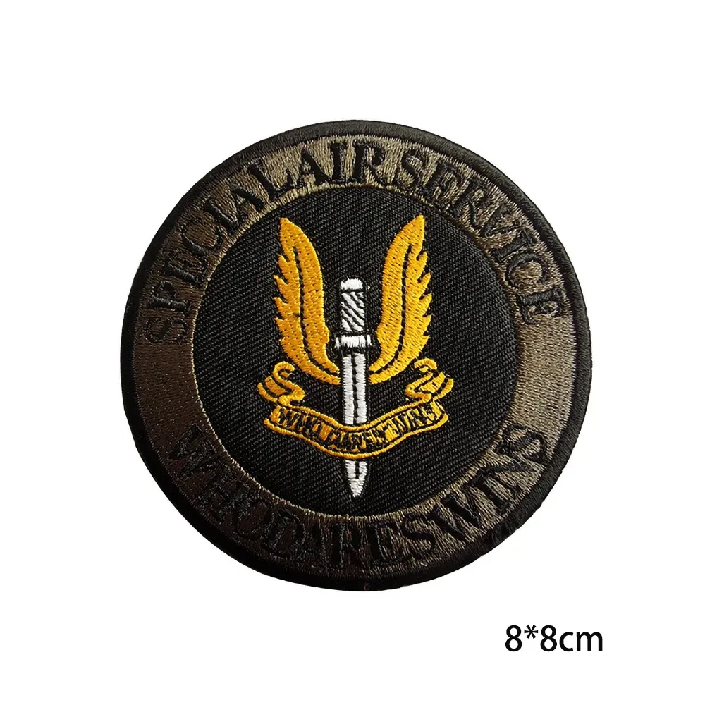 UK Special Air Service SAS som vågar vinner militära lappar Taktisk armékrok Loop Pack Badges för hattkläder klistermärken