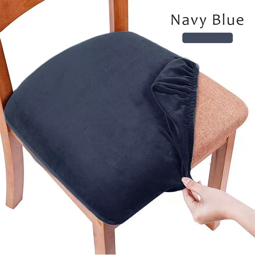 Velvet stoelbedekking eetstoel deksel niet -slip stoelen protector slipcover polyester gemakkelijk gemonteerd voor kantoor keuken banketfeestje