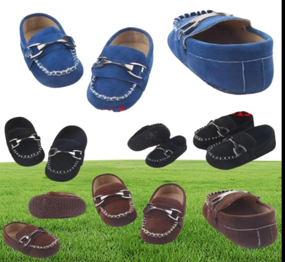 Leather baby shoes Moccasin infant first walkers black shoes for Newborn leather baby boy for 0 1year babies whole1679636