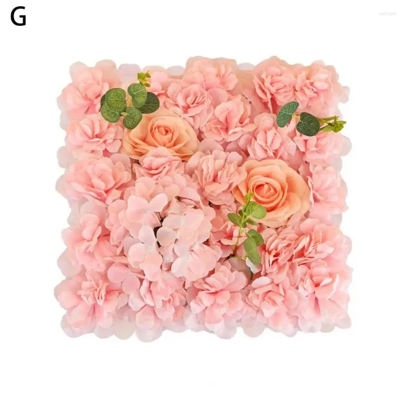 Flores decorativas Faux Silk Flower Pared Decoración Reutilizable Elegante Panel de rosas artificiales para la despedida de soltera de la boda bebé