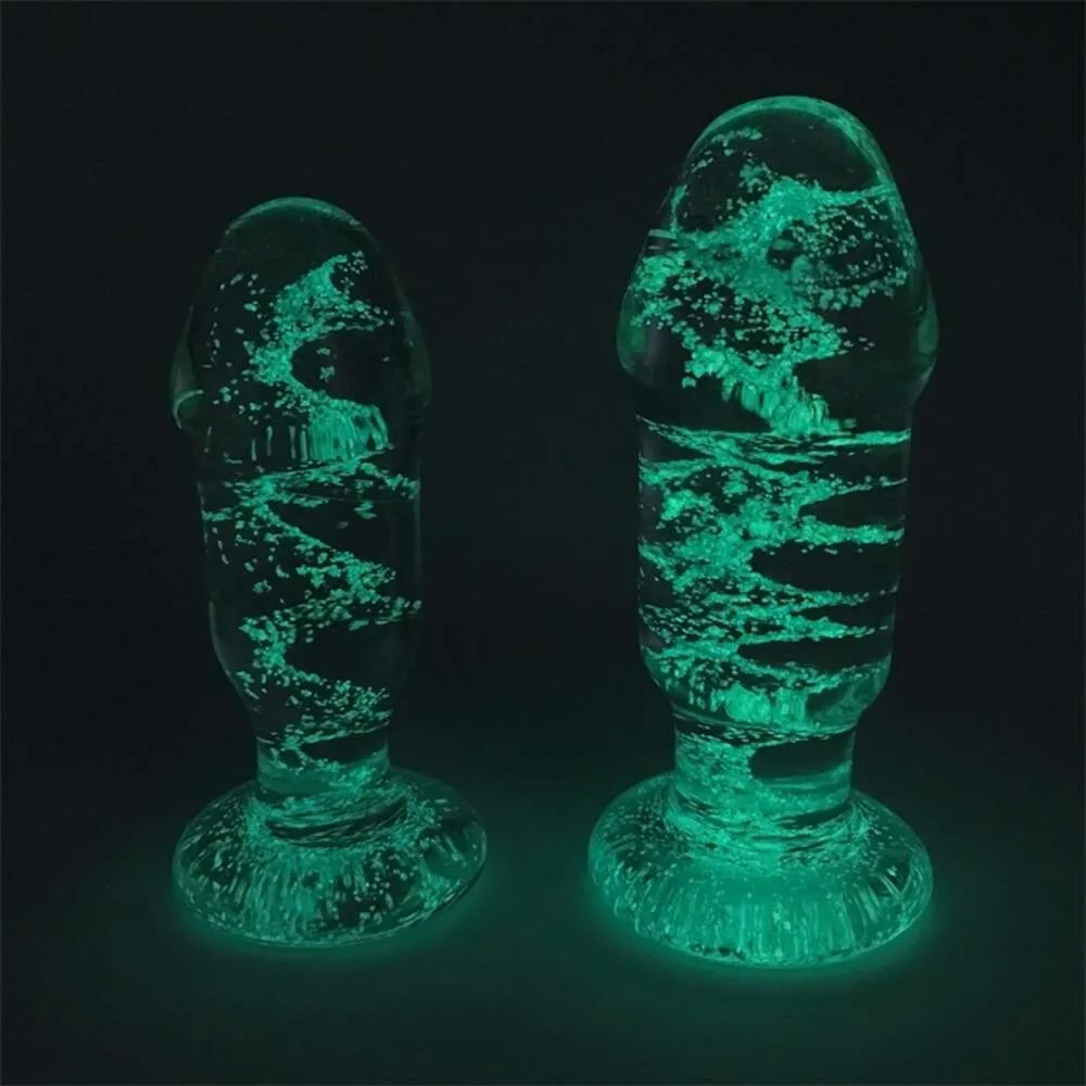 Luminous Glas Anal Dildo Glattes Schwanz Touch Anus Sexy Spielzeug Kristall Schmuck Stecker Homosexuell Penis erotische Werkzeuge für Paare