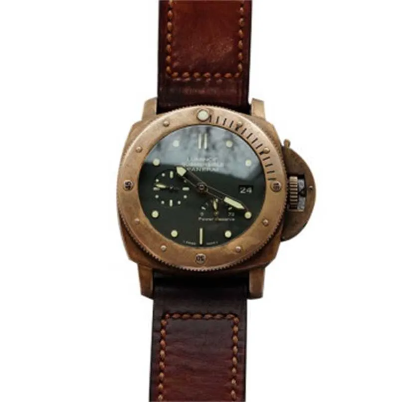 Automatische mechanische Bewegung Paneraiss Luminor Uhren Mechanische Uhren Paneraissswipaneraisstechnology Armbanduhren Sendungen der ersten Generation Bronze Modell Pam