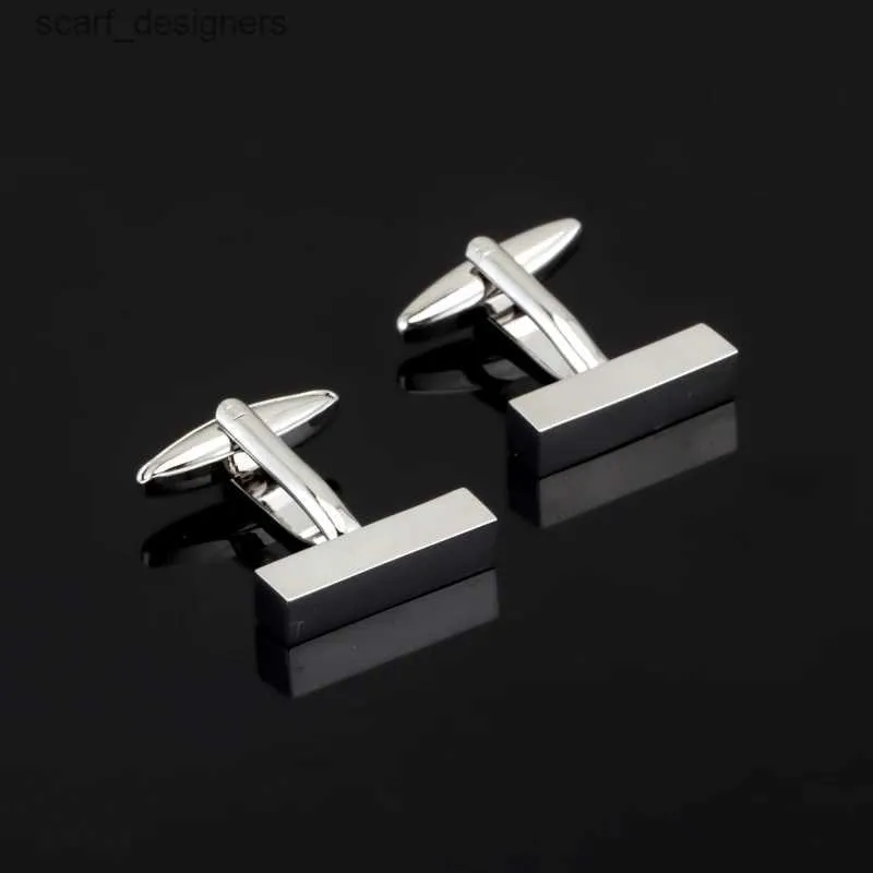 Cuff Links Fashion High Quality Cuboïde Cuboïde Silvery Metal Boueur de manchette pour hommes chemises Brands Boutons Cuff Top Valeur Cuff Bijouts Y240411