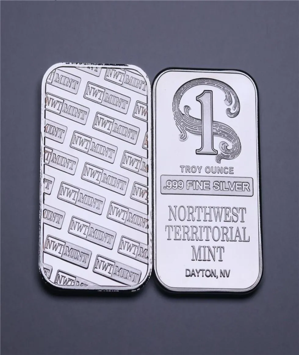 1 Troy Uunce 999 Fine Silver Bullion Bar Northwest Teeritorial Mint Silver Bor Silverplated Brass No Magnetism8647113