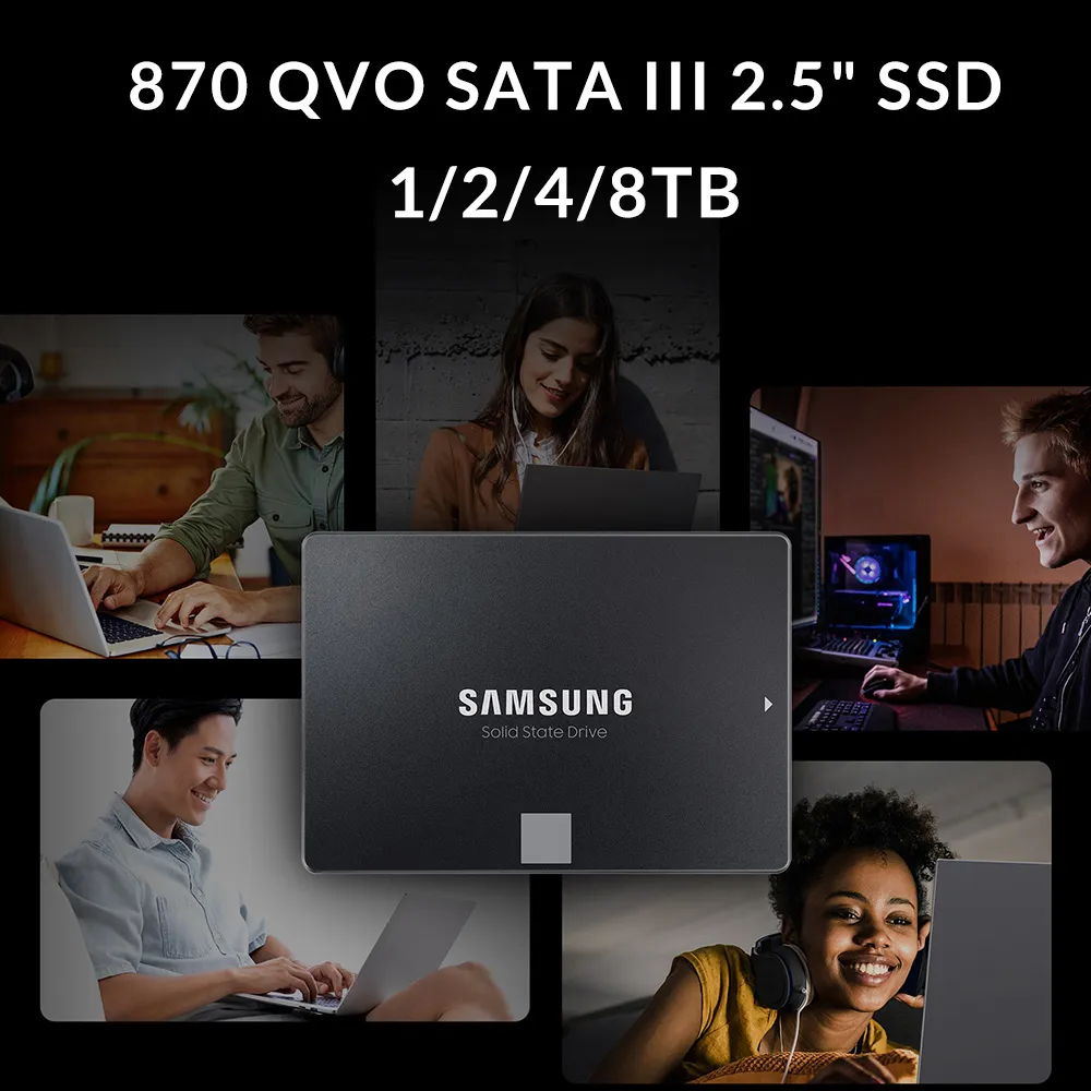 SAMSUNG 870 QVO SSD 2.5 Inch Big Storage 1T 2T 4T 8T Read Speed To 560MB/s Drive SATA 3 Disk SSD for Laptop Server PC Computer