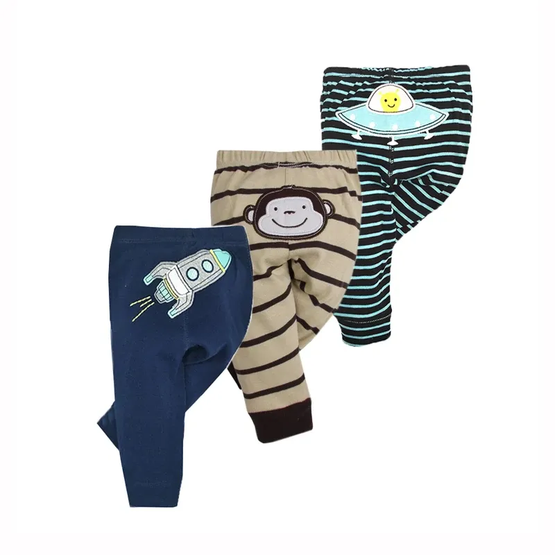 Calças 3pcs/lote calça bebê primavera de outono para crianças roupas meninos meninas harém pp calças de malha de algodão recém -nascido roupas infantis