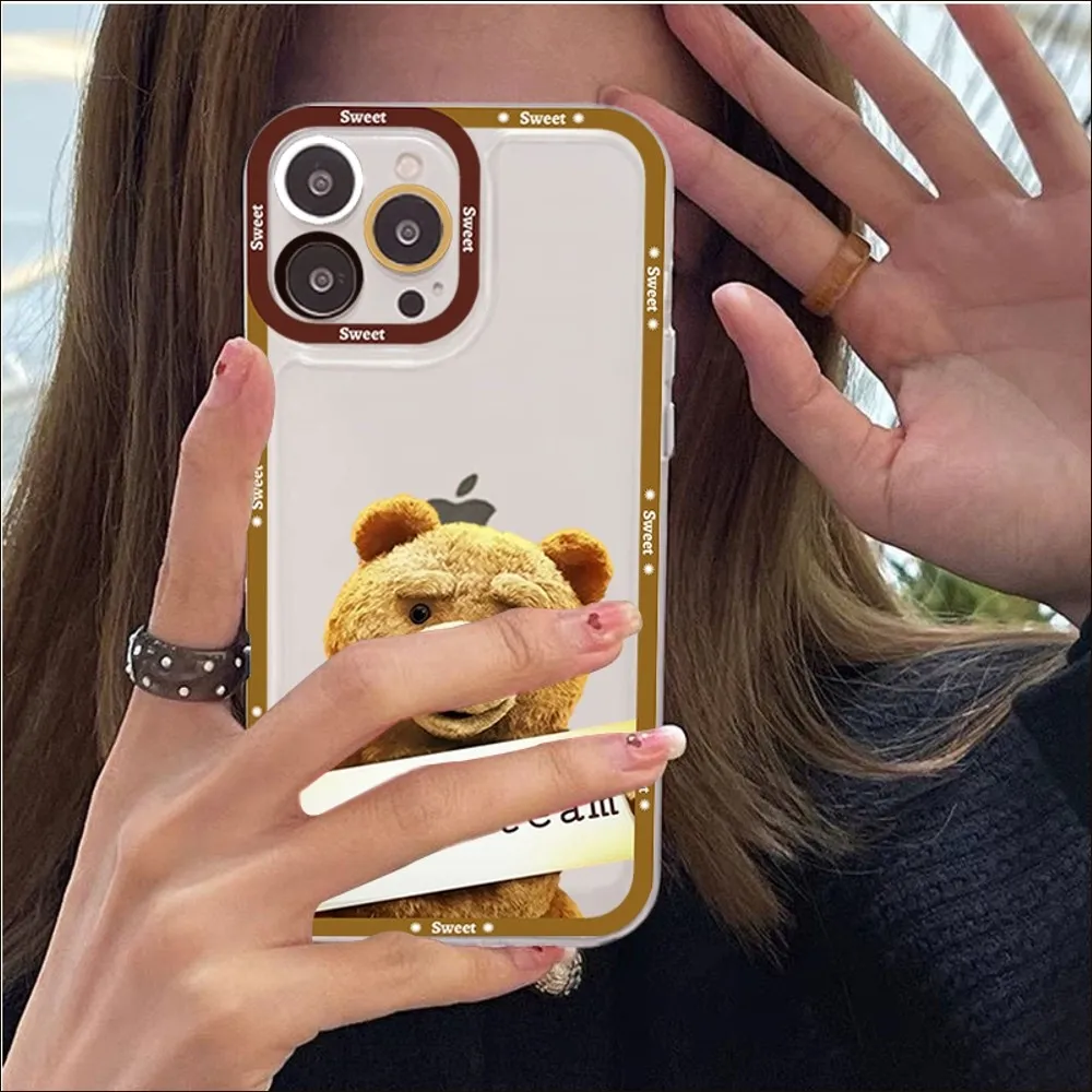 Teddy Bear Phone Case per iPhone 14 13 12 11 Pro Max XS XR SE 2020 6 7 8 più Mini Copertura protettiva