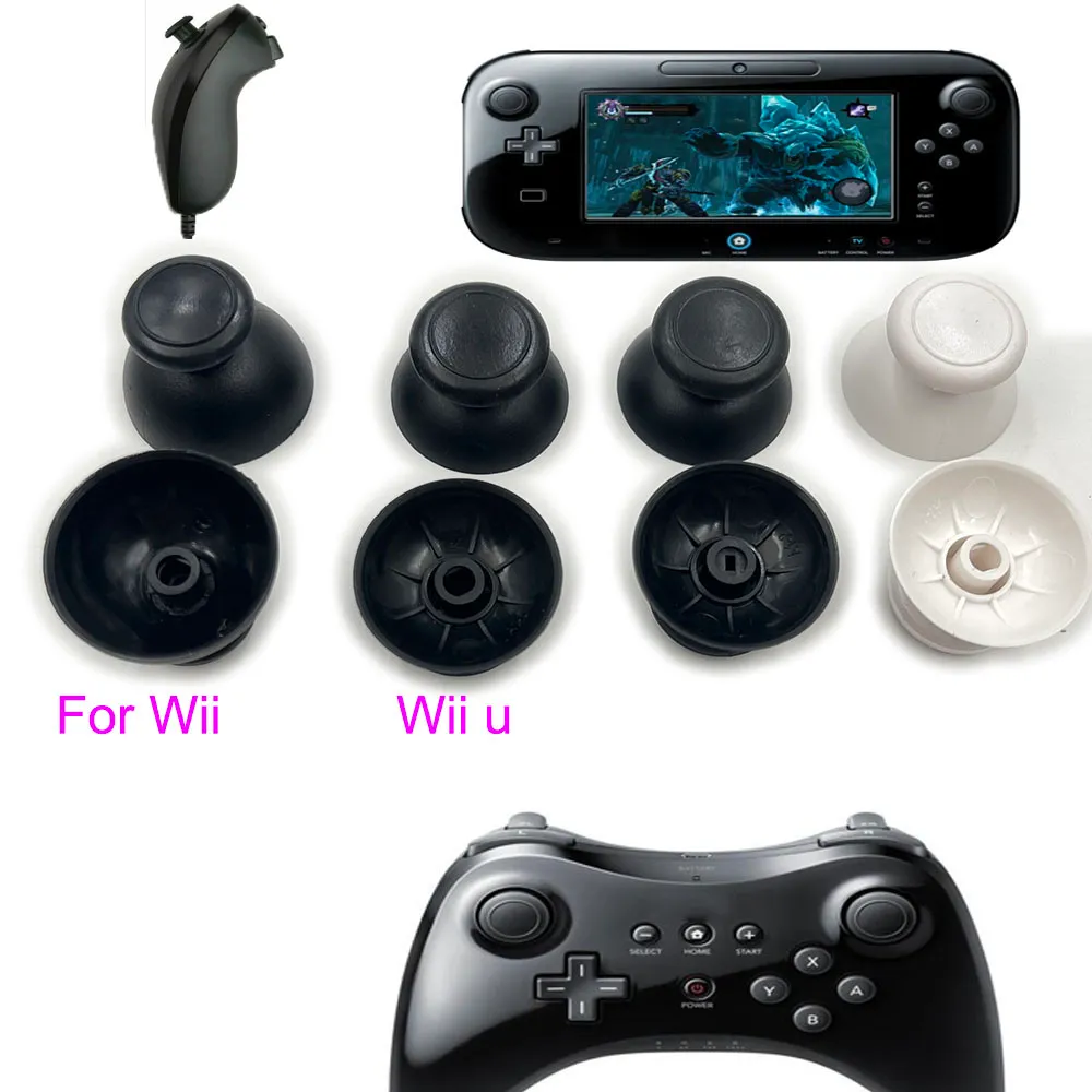 10 Pcs (5 Pairs) Analog Thumbstick Joystick Mushroom Cap Repair Kit for Wii  Controller Nunchuck and Wii U Game Pad Console Controller
