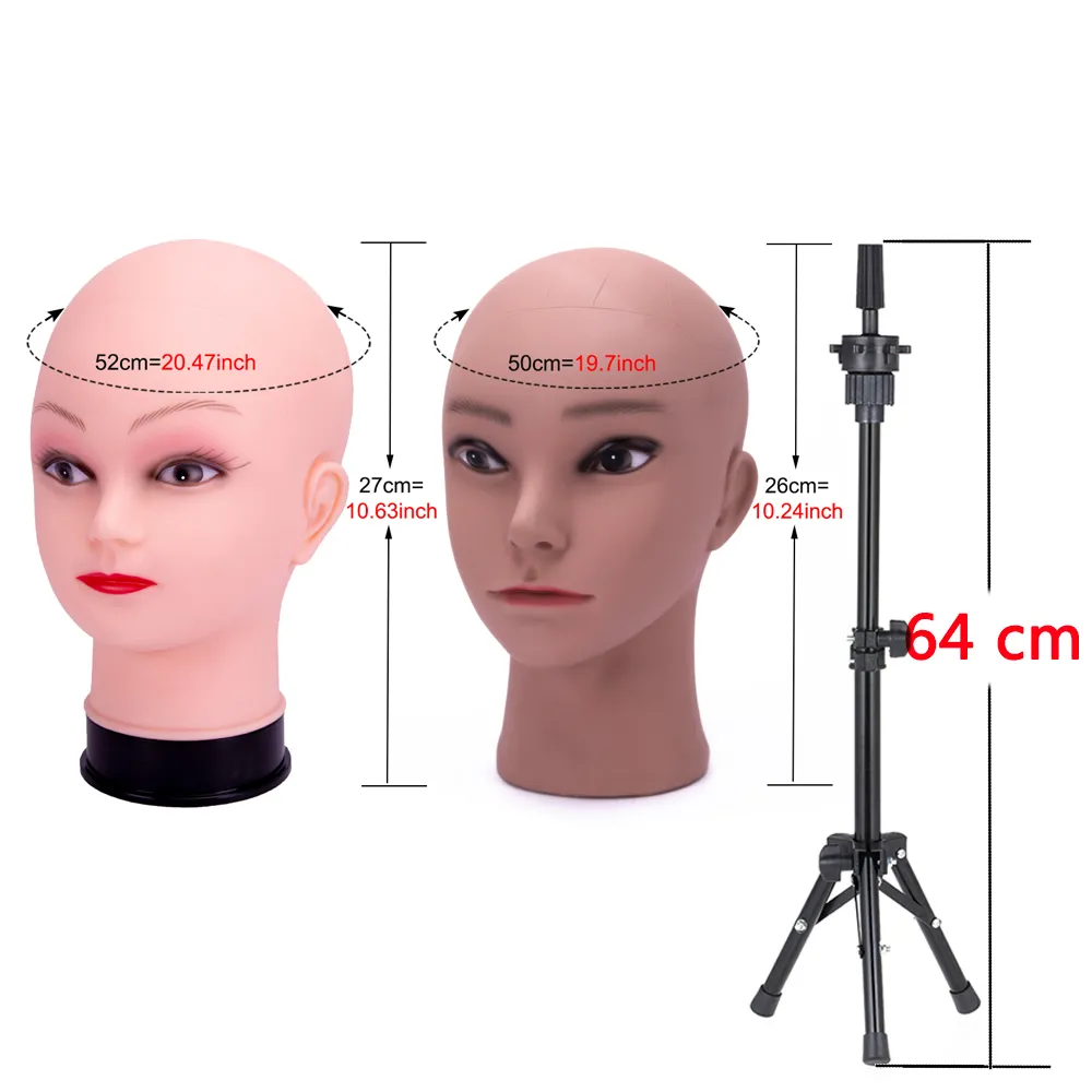 Bald Mannequin Head Wig Holder Modèle réaliste Modèle Feme Female Compte d'affichage pour les perruques Bijoux professionnel HEAD MANIKIN