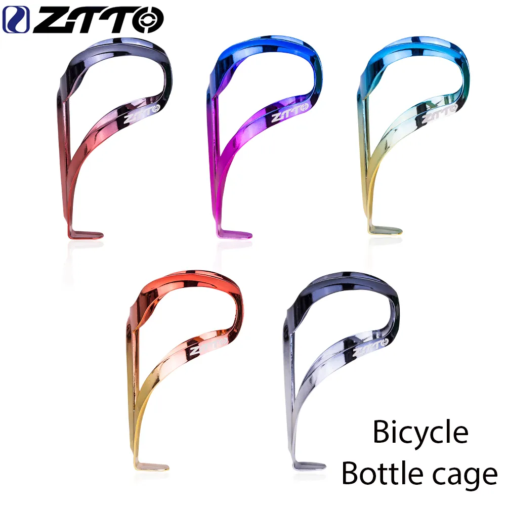 ZTTOMTBバイクカラフルボトルケージ自転車アルミニウムウォーターボトルホルダーウルトラライトメッキメタルライトサイクリングアクセサリー