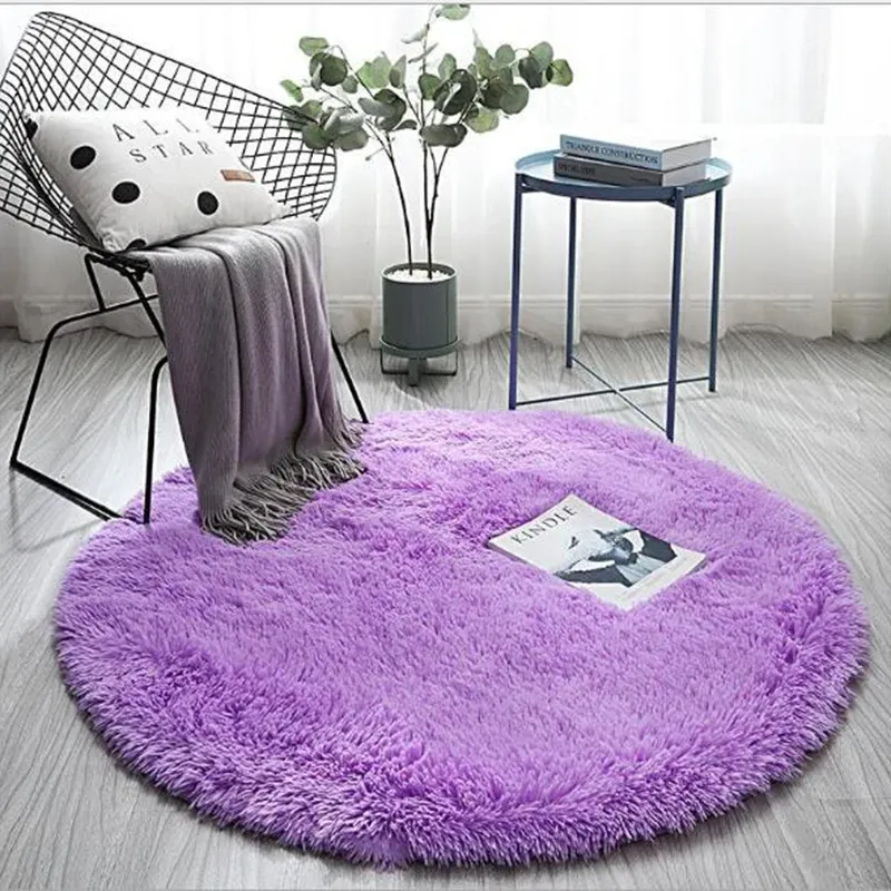 Animais Plush Carpet Redonda Sala de estar moderna 2023 Decoração Tiedye Gradiente cor fofo de tape