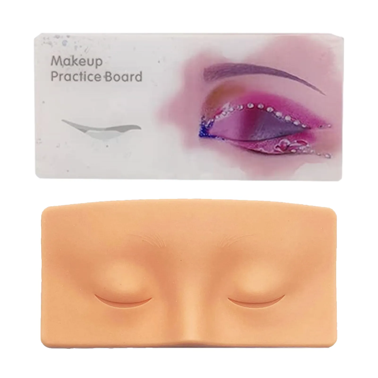 Reusable 3D Silicone Eyes Face Makeup Practice Board Practicing Panel For Eye Shadow Brow Make Up Beginner Training Supplies