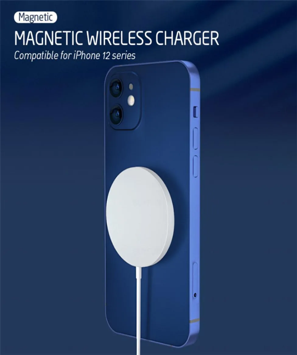 Aluminio Magnetic Qi Charger para iPhone 1212 Mini12 Pro12 Pro Max Magnetic Wireless Charger 15W Cargo de carga rápida 2155581