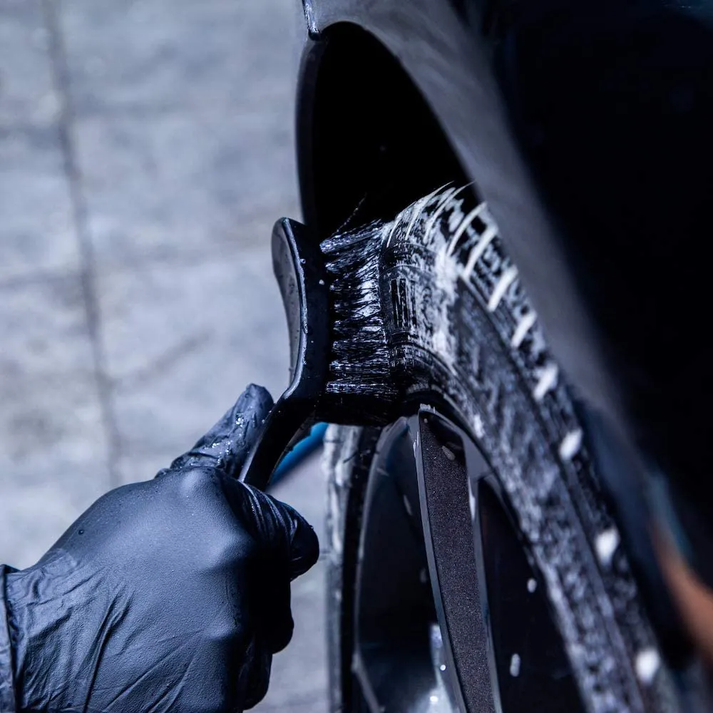 Pennello per cuoio per pneumatici per pneumatici per il mozzo di pulizia delle ruote per auto che dettaglia gli accessori per la pulizia di pulizia nera pneumatico bianco utensile automatico