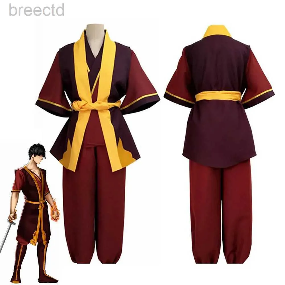 Costumes de anime Avatar zuko cosplay calça superior figurina de cinto de cinto adulto homem masculino fantasia roleplay roupas de halloween carnaval de diaguise mano 240411