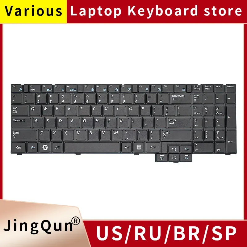 Teclados Novo teclado de laptop russo dos EUA para Samsung NPR528 R517 R523 R540 R525 RV508 R530 R620 P580 R618 RV510 R538 P530