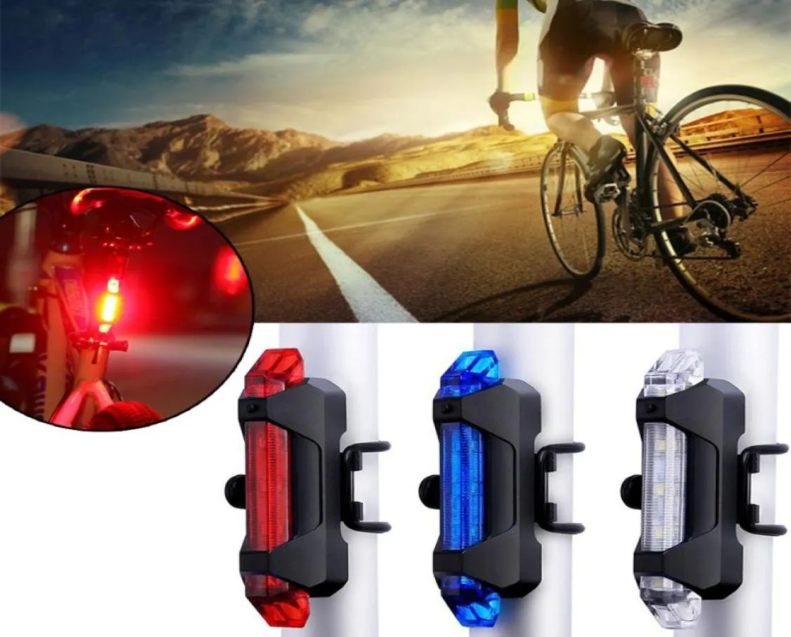 Bicycle Bike Light LED Colla posteriori posteriori della coda posteriore AVVISO CICLING Accessori per bici ricaricabili in stile USB Light USB 1084700