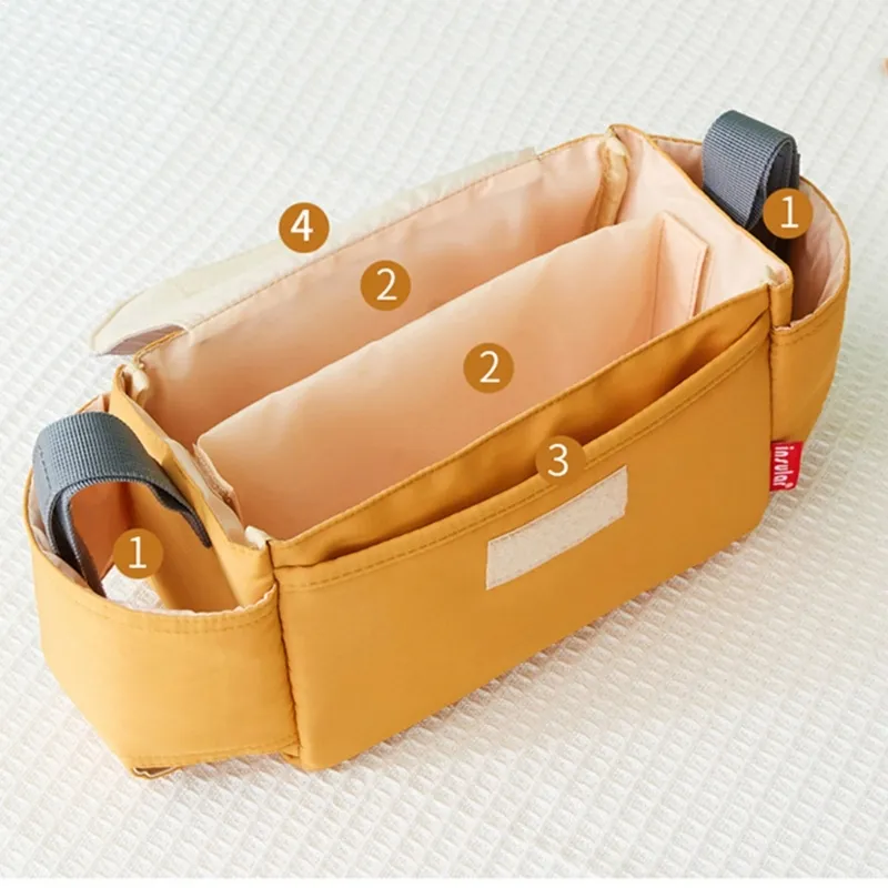 Stor universell barnvagnsorganisatörväska med isolerad barnvagnskopptelefonhållare barnvagn Tillbehörsorganisatör