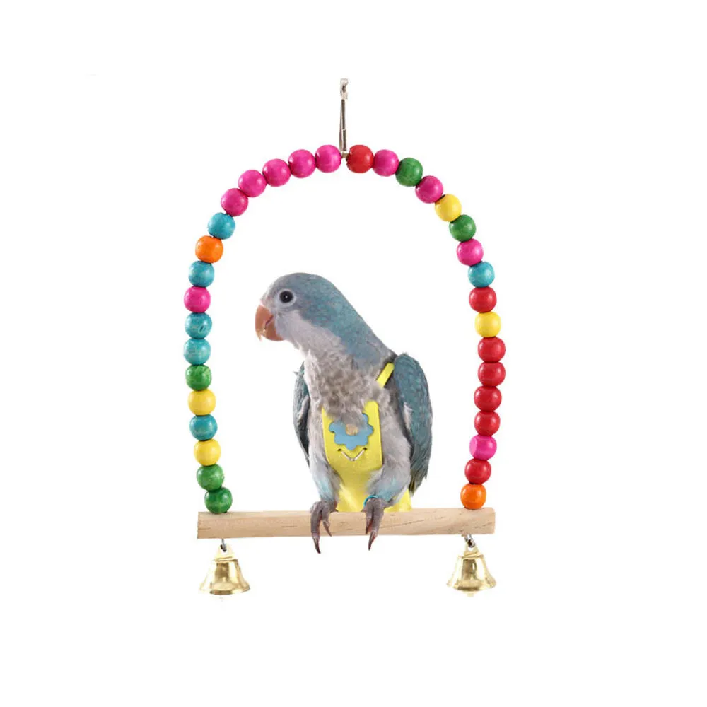 Kolorowa papuga wisząca huśtawka wspinaczka drabina Pigleets pułkowa klatka klatka trzonowa trzonowa szlifowanie pazur stojak na zwierzę domowe