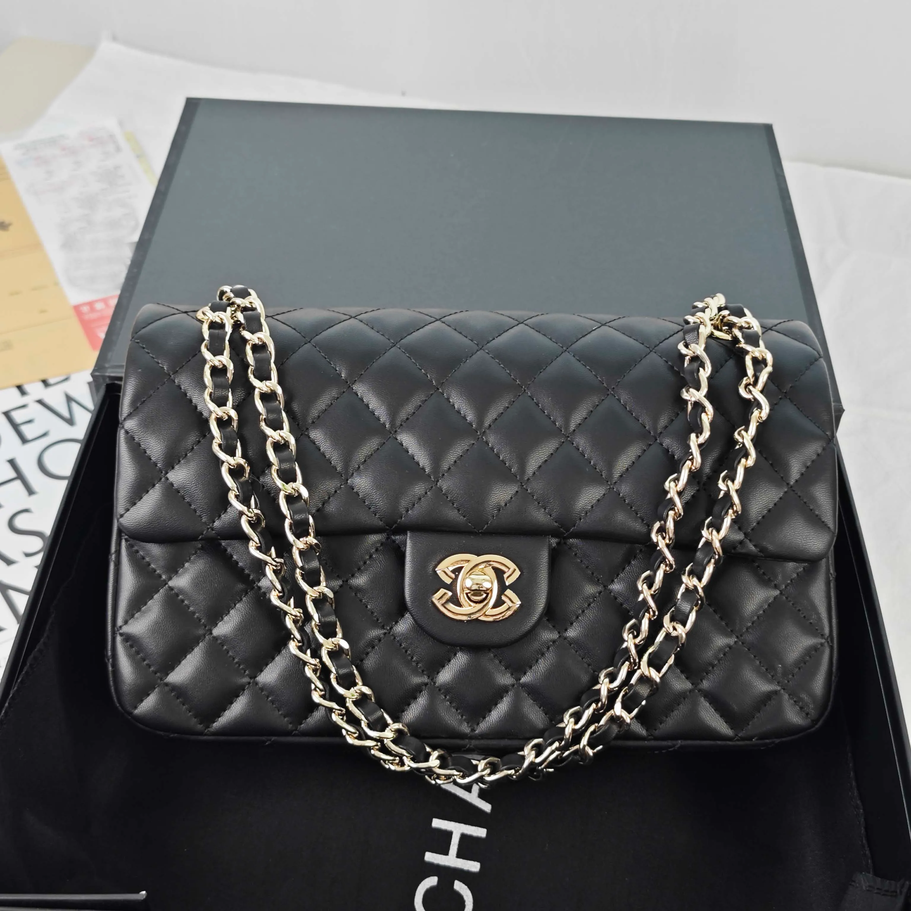 Designer Handbag Shoulder Chain Bag Clutch Flap Totes Bags Wallet Check Velour Thread Purse Double Letters Solid Hasp Waist Square Stripes Women Luxury Handbags