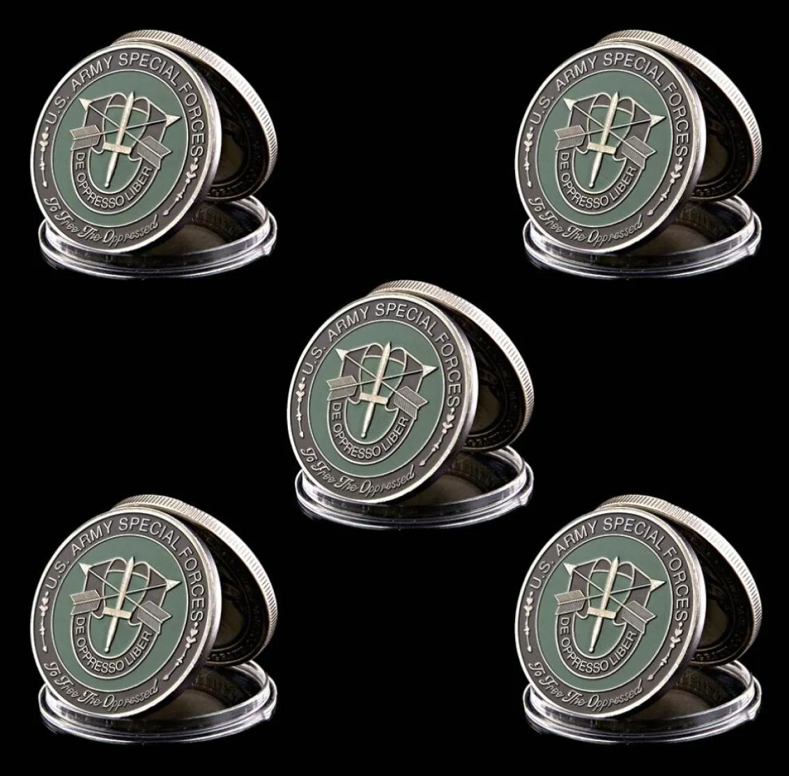 5pcs US America Army Craft Forces spéciales Nice Green Military Béret Metal Challenge Cooin Coinbles8719625