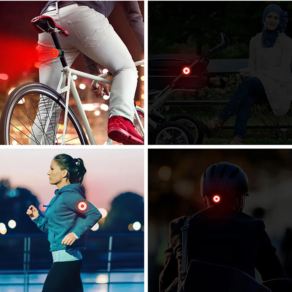 Bicycle Rear Light 5 Light Modes Colorful Lamp Bike Tail Light Aluminum MTB Road Saddle Seatpost Cycling Taillight Night Riding