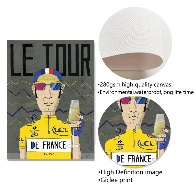 Rennplakate und Drucke Grand Cycling Touren Frankreich Italia Espana Wandkunst Leinwand Malerei Bike Küche Heimat Dekor Dekor