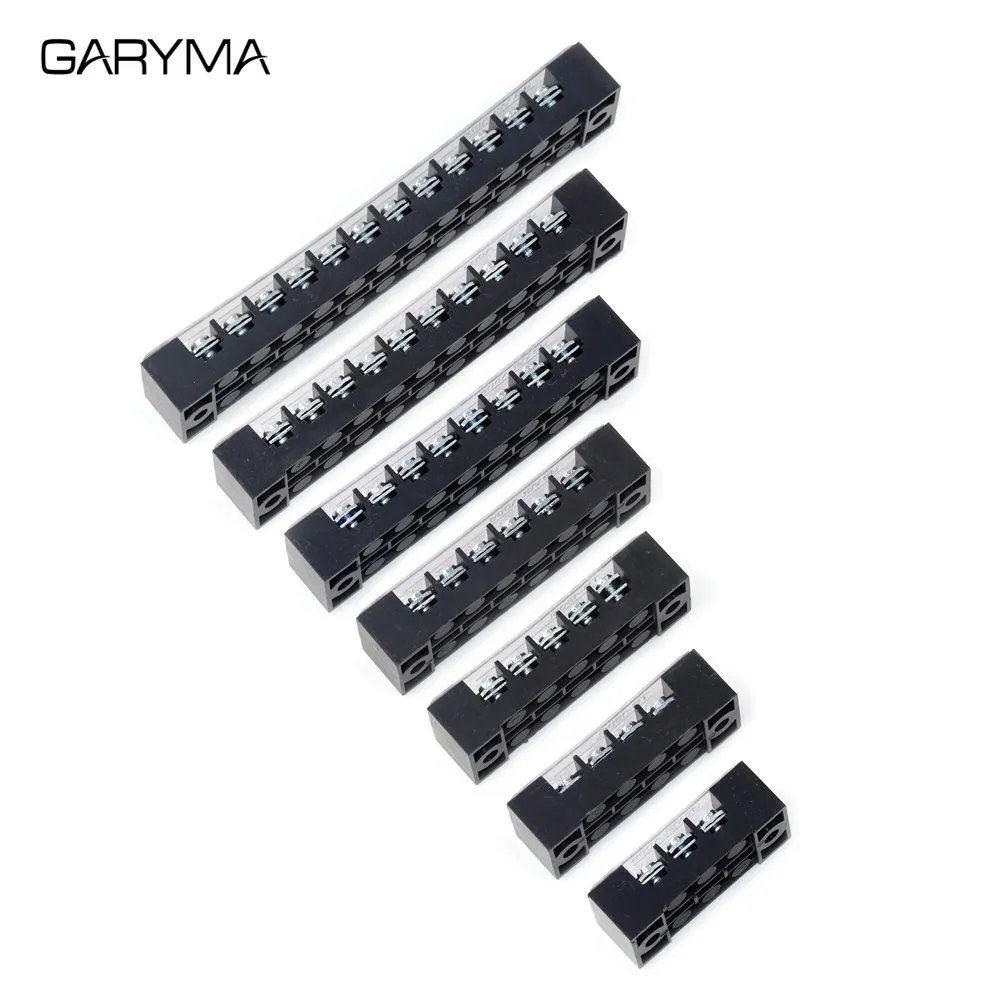 600V 15A Dual Row Barrier Screw Terminal Block Strip Wire Connector 3/4/5/6/8/10/12 Positions TB Series Wire Connector Barrier