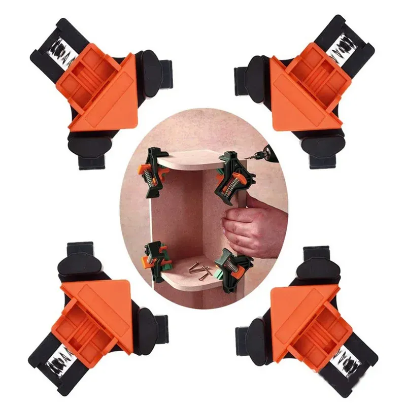 CSPARKV 4Pcs Woodworking Corner Clamps, 90 Degree Right Angle Clamp Adjustable Wood Vise For Picture Frame Fish Tank Furniture Right Angle Fixing 85567535